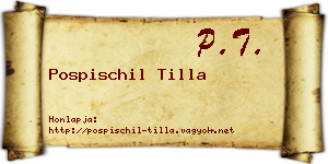 Pospischil Tilla névjegykártya